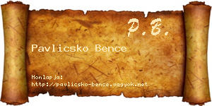 Pavlicsko Bence névjegykártya
